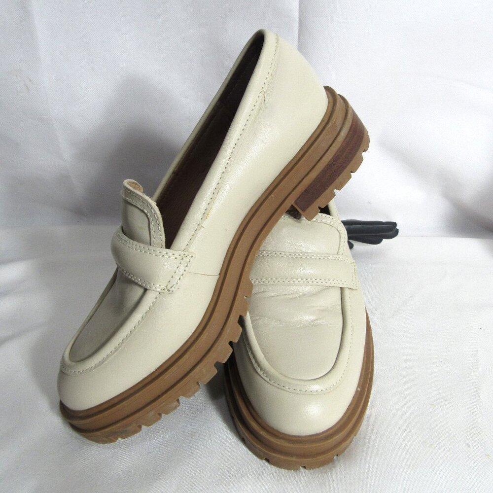 MADEWELL LEATHER LOAFERS VERNON WINTER WHITE SIZE 6 WOMEN'S